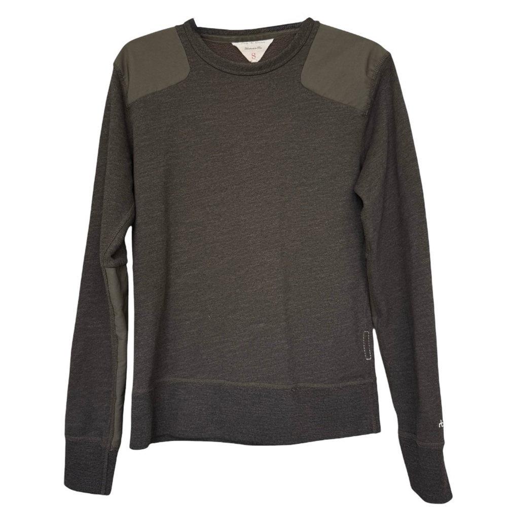 Rag & Bone Contrast Panel Crewneck Sweater Men’s Size Small Green Cotton